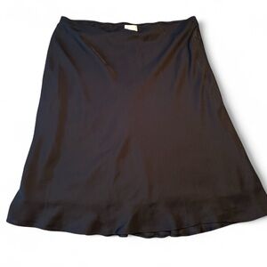 Nordstrom Rack Basic Satin Sheen Maxi Skirt Solid Black Polyester Women’s 3X